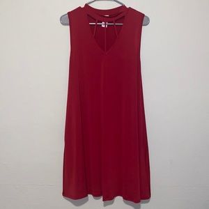 Deep Red Casual Dress - M
